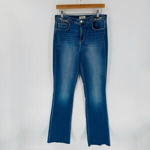 L’AGENCE Chain Detail Jeans Blue Mid Rise Straight Leg Stretch Women 29